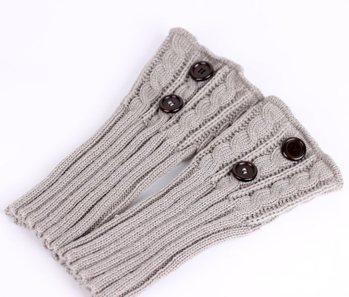 Cable Knit Boot Cuff Leg Warmers with Buttons Women Fashionable Foot Coverings